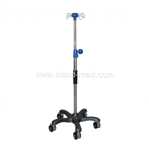 Medical IV Pole Rolling With 4 Hooks 5 Legs